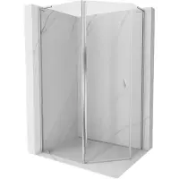 Mexen Mist L asyetrische vijfhoekige draaideur douchecabine 100 x 90 , transparant, chroom - 8A8L-100-090-01-00