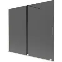Mexen Velar badwand 2-delige schuifdeur 180 x 150 , grafiet, geborsteld nikkel - 896-180-000-41-97