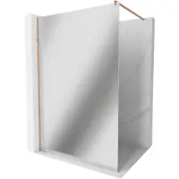 Mexen Kioto douchewand Walk-in 90 x 200 , spiegel 8 mm, geborsteld koper - 800-090-101-65-50