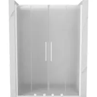 Mexen Velar Duo schuifbare douchedeuren 140 , matglas, wit - 871-140-000-32-20