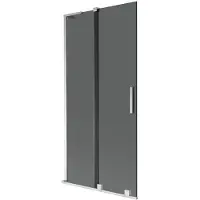 Mexen Velar L badwand 2-delige schuif 90 x 150 , grafiet, chroom - 896-090-003-41-01