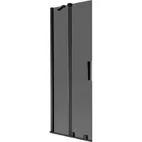 Mexen Velar badscherm 2-delig schuifbaar 70 x 150 , grafiet, zwart - 896-070-000-41-70