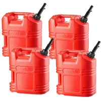 OEM Draagbare Brandstoftank 19 L--Set van 4 met Uitloop-Geschikte Graduatie-Maximale Stroom van 15 L/min-Rood