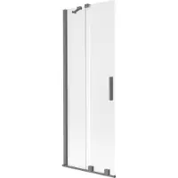Mexen Velar badwand 2-delige schuif 70 x 150 cm, matglas, kanonnenmetaal - 896-070-000-31-95