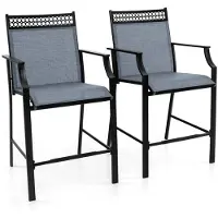 Helloshop26 Barkrukken - - Set van 2 - Metaal - Optimaal comfort - Blauw