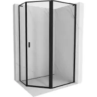 Mexen Mist L asymmetrische vijfhoekige douchecabine scharnierend rechts 100 x 90 , zwart frame, zwart - 8A8L-100-090-70-70-P