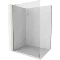Mexen Kioto L douchewand Walk-in 65 x 200 , transparant, goud - 800-065-103-50-00