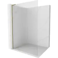 Mexen Kioto L Douchewand Walk-in 80 x 200 , strepen, goud - 800-080-103-50-09