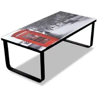 Helloshop26 Design salontafel glas Londen 90 x 45 cm zwart 0902030