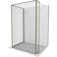 Mexen Kioto douchewand Walk-in 140 x 110 x 30 , zwart frame, goud - 800-140-110-221-50-70-030