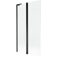 Mexen Mist L badscherm 2-delig 100 x 150 , transparant, zwart - 8A9L-100-011-70-00