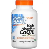 Doctors Best - Hoogopneembare CoQ10 400mg, 180 vegetarische capsules