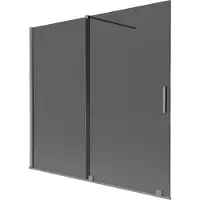 Mexen Velar badwand tweedelig schuifbaar 170 x 150 , grafiet, gunmetal - 896-170-000-41-95