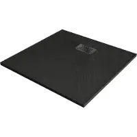 Mexen Hugo kwadratische douchebak SMC 80 x 80 , zwart, zwarte afdekking - 42708080-B