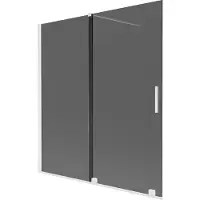 Mexen Velar badwand 2-delige schuifwand 150 x 150 , grafiet, wit - 896-150-000-41-20