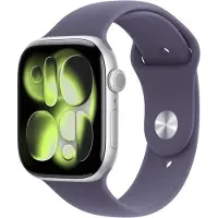 Apple Watch Series 11 GPS 46 mm Zilver Aluminium MEVA4 M/L Paarse Nevel Sportband