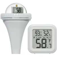 Semoic Drijvende Zwembadthermometerset Temperatuursensor voor Buitenbaden Vochtigheidsmeter voor Binnen Water- en Luchttemperatuurmetingen
