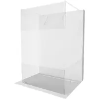 Mexen Kioto vrijstaande douchewand 110 x 200 , transparant/matglas 8 mm, wit - 800-110-002-20-35