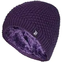 Heat Holder - Gebreide warme thermo muts voor dames - Paars