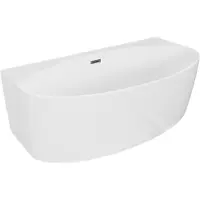 Mexen Bruna vrijstaande halfvrijstaande bad 170 x 88 , wit glans, overloop gun grijs geborsteld - 52731708800-66