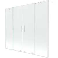 Mexen Velar Duo badwand 2-delige schuifbare 190 x 150 , transparant, wit - 896-190-000-02-20