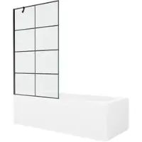 Mexen Vega rechthoekig bad 170 x 70 met ombouw en 1-delige badwand 100 , zwart patroon - 550117077X9510007077