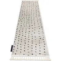 Rugsx Tapijt, Vloerbekleding BERBER SYLA B752 stippen , crème - voor keuken, naar de gang 70x300 cm