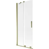 Mexen Velar badwand tweedelig schuifbaar 80 x 150 cm, matglas, goud - 896-080-000-31-50
