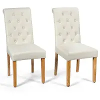 Helloshop26 Set van 2 eetkamersstoelen 43 x 61 x 100 cm comfortabel