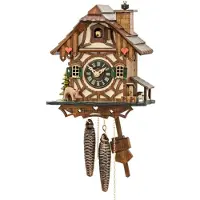 Engstler - 4130 - Cuckoo klok - 1-daags kettingaangedreven uurwerk - Walnoothout