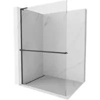 Mexen Kioto+ L douchewand met plank Walk-in 100 x 200 , transparant, zwart - 800-100-123-70-00