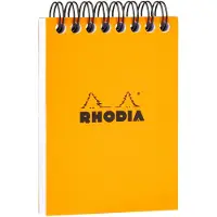 Rhodia 11500C - Spiraalnotitieboek (volledig gebonden) Oranje - A7 - Kleine ruitjes - 80 uitneembare vellen 80G Clairefontaine-papier - Klassieke zach