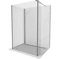 Mexen Kioto douchewand Walk-in 120 x 115 x 40 , transparant, geborsteld geweergrijs - 800-120-115-221-66-00-040