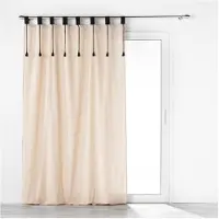 Douceur d'intérieur Gordijn met lussen 140 x 240 cm van polycotton met pompons – Filine Natuurlijk