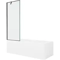 Mexen Cubik rechthoekig bad 160 x 70 met omkasting en 1-delig scherm 70 , zwart patroon - 550316070X9507007070