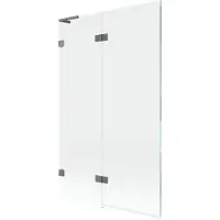Mexen Lunar L badwand 2-delige links 110 x 150 , transparant, gun metal - 897L-110-100-95-00-L