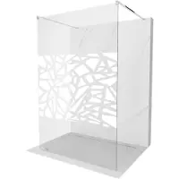 Mexen Kioto vrijstaande douchewand 120 x 200 , wit patroon 8 mm, chroom - 800-120-002-01-85