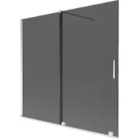 Mexen Velar badwand scherm 2-delige schuif 170 x 150 , grafiet, chroom - 896-170-000-41-01