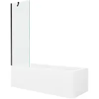 Mexen Cubik rechthoekig bad 170 x 70 met ombouw en 1-deurs scherm 60 , transparant, zwart - 550317070X9506000070