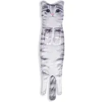 Typecat Grappige kattenhanddoeken, keuken en badkamer snel drogende zachte absorberende microvezelhanddoeken grijs