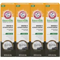 Arm & Hammer Essentials fluoridevrije tandpasta witter + actieve kool - 4 pakjes van 4,3 oz tubes Clean Mint - 100% natuurlijk zuiveringszout
