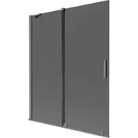 Mexen Velar badwand 2-delige schuifdeur 140 x 150 , grafiet, gun metal - 896-140-000-41-95