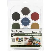 PanPastel Artist Pastels van GOLDEN Scenery Set 7 kleuren Professionele Artist Pastels Uniek panformaat (cakevormig)