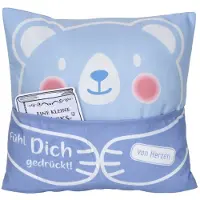 Hergo Umarmungskissen 43 x 15 x 43 cm Fühl Dich von Herzen gedrückt! (blau)