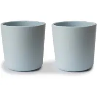 Mushie Serviesbekers voor kinderen | Gemaakt in Denemarken Set van 2 (Poederblauw)