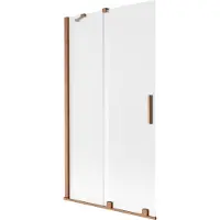 Mexen Velar badwand 2-delige schuifdeur 100 x 150 cm, matglas, geborsteld koper - 896-100-000-31-65