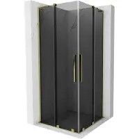 Mexen Velar L Duo schuifdouchecabine 90 x 90 , grafiet, goud - 871-090-090-02-43-50