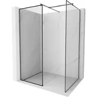 Mexen Kioto douchewand Walk-in 110 x 90 , zwart frame, gun metal - 800-110-202-95-70-090
