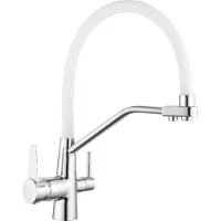 Mexen Duo keukenkraan, chroom/wit - 671701-02