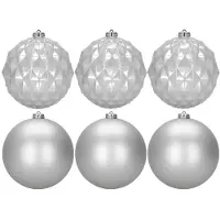 Springos Kerstballen | 6 Stuks | 15 cm | Zilver
